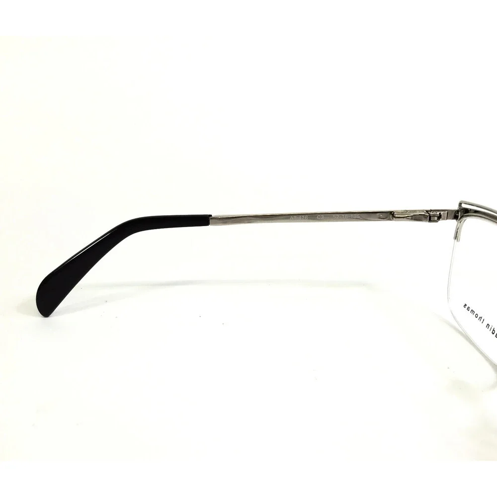 Adin Thomas Eyeglasses Frames AT-426 C3 Purple Silver Cat Eye Half Rim 52-16-135